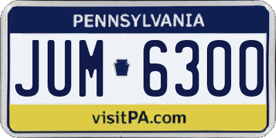 PA license plate JUM6300