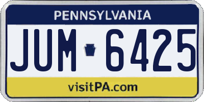 PA license plate JUM6425