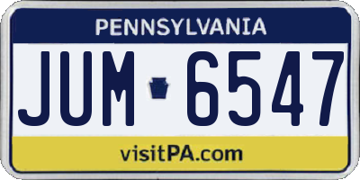 PA license plate JUM6547