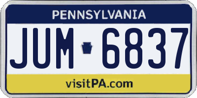 PA license plate JUM6837