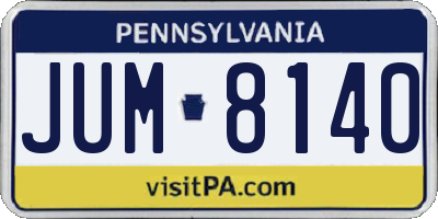 PA license plate JUM8140