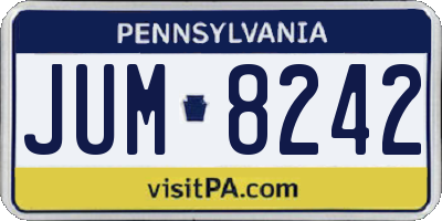 PA license plate JUM8242