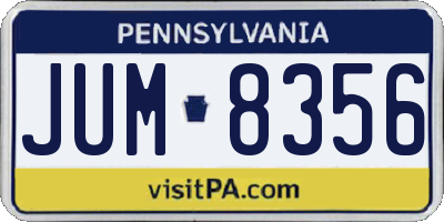 PA license plate JUM8356