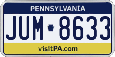 PA license plate JUM8633