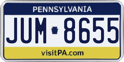 PA license plate JUM8655