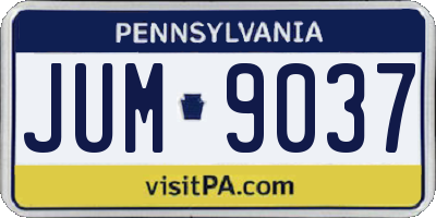 PA license plate JUM9037