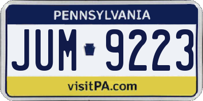 PA license plate JUM9223