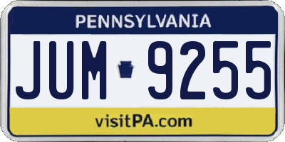 PA license plate JUM9255