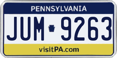 PA license plate JUM9263