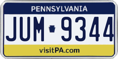 PA license plate JUM9344