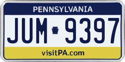 PA license plate JUM9397
