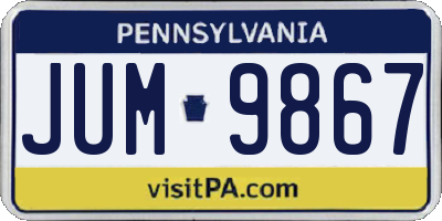 PA license plate JUM9867