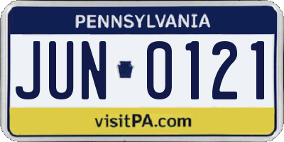 PA license plate JUN0121