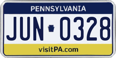 PA license plate JUN0328