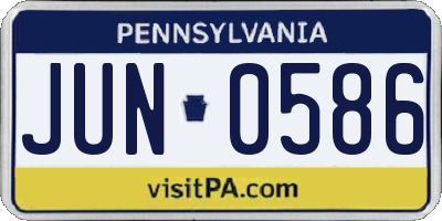 PA license plate JUN0586