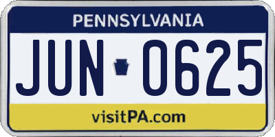 PA license plate JUN0625