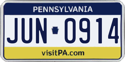 PA license plate JUN0914