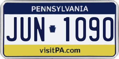 PA license plate JUN1090