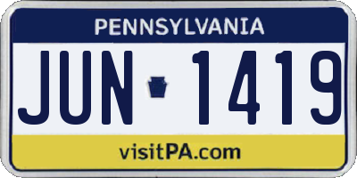PA license plate JUN1419