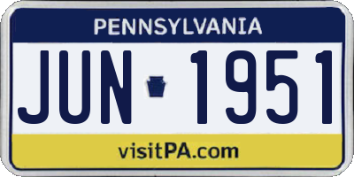 PA license plate JUN1951