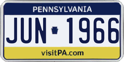 PA license plate JUN1966