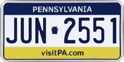 PA license plate JUN2551