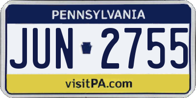 PA license plate JUN2755