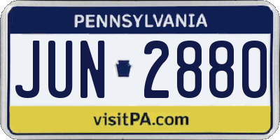 PA license plate JUN2880