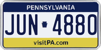 PA license plate JUN4880