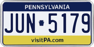 PA license plate JUN5179