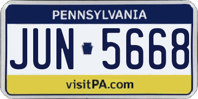 PA license plate JUN5668