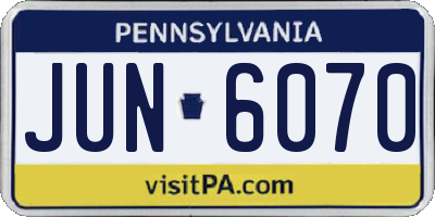 PA license plate JUN6070
