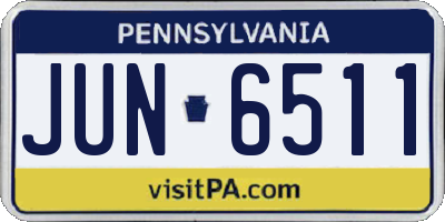 PA license plate JUN6511