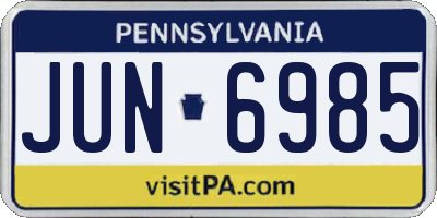 PA license plate JUN6985
