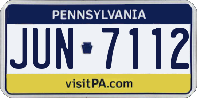 PA license plate JUN7112