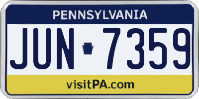 PA license plate JUN7359