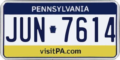 PA license plate JUN7614
