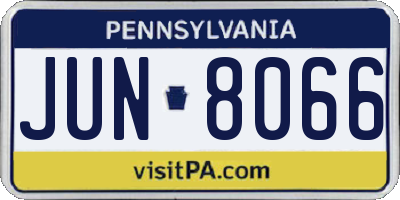 PA license plate JUN8066