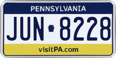 PA license plate JUN8228