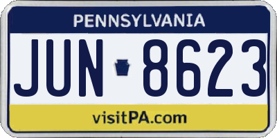 PA license plate JUN8623