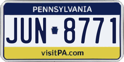 PA license plate JUN8771