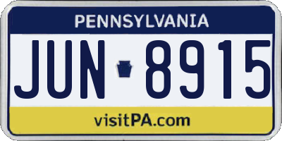 PA license plate JUN8915