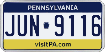 PA license plate JUN9116