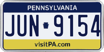 PA license plate JUN9154