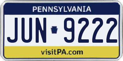 PA license plate JUN9222