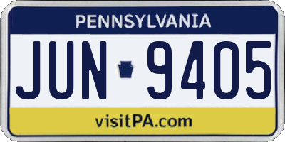 PA license plate JUN9405
