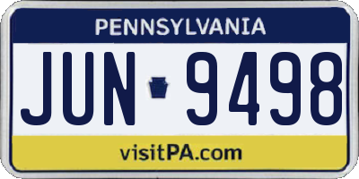 PA license plate JUN9498