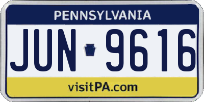 PA license plate JUN9616
