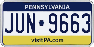 PA license plate JUN9663