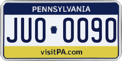 PA license plate JUO0090